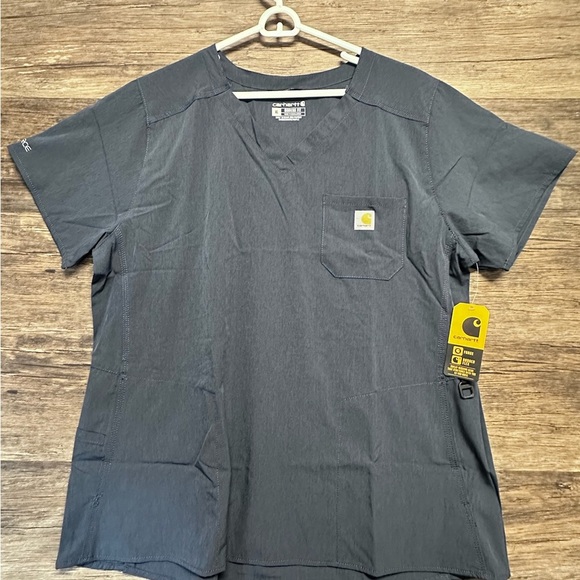 Carhartt Navy Blue Women’s Short Sleeve Scrub Top - Picture 1 of 11